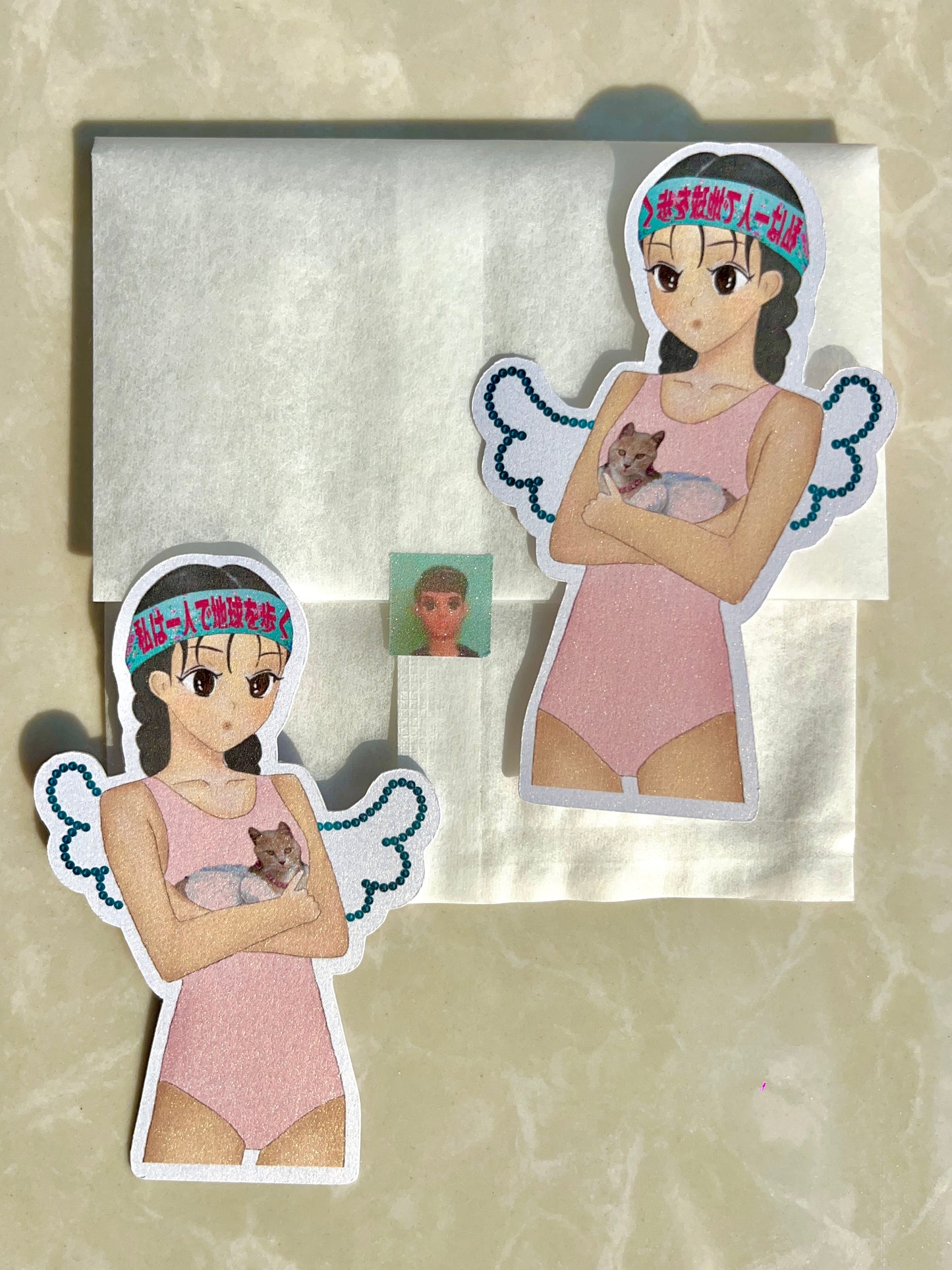 stickers {winged angel} for journal cover / phone case decoration