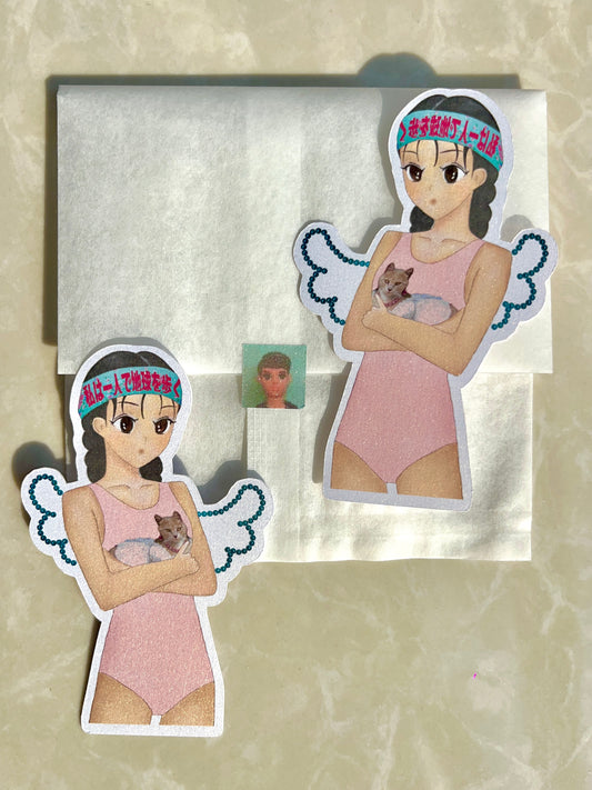 stickers {winged angel} for journal cover / phone case decoration