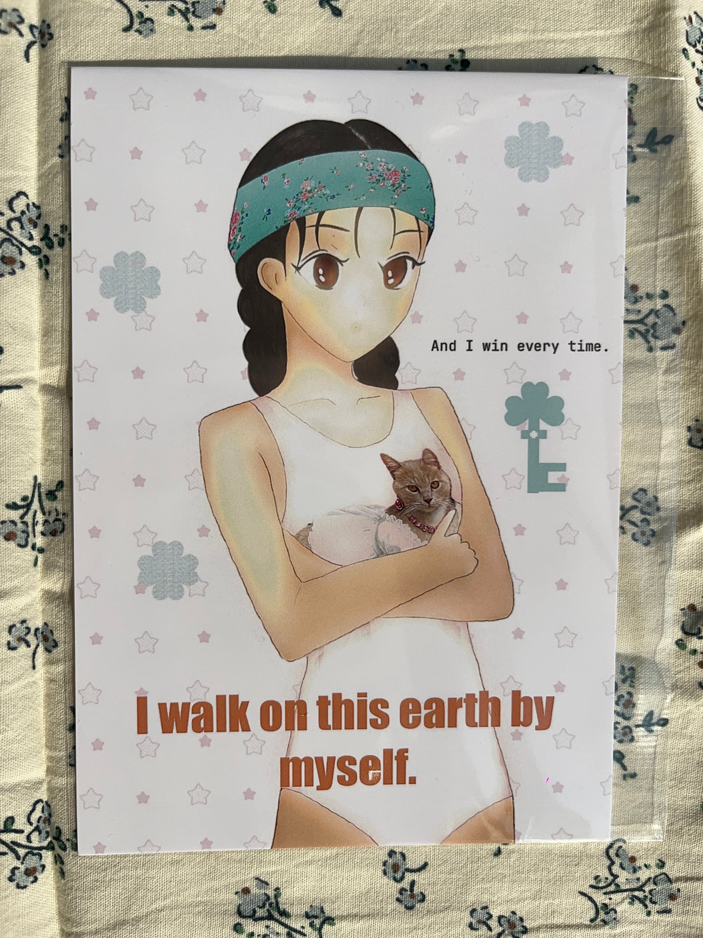 deco card {i walk on this earth by myself}