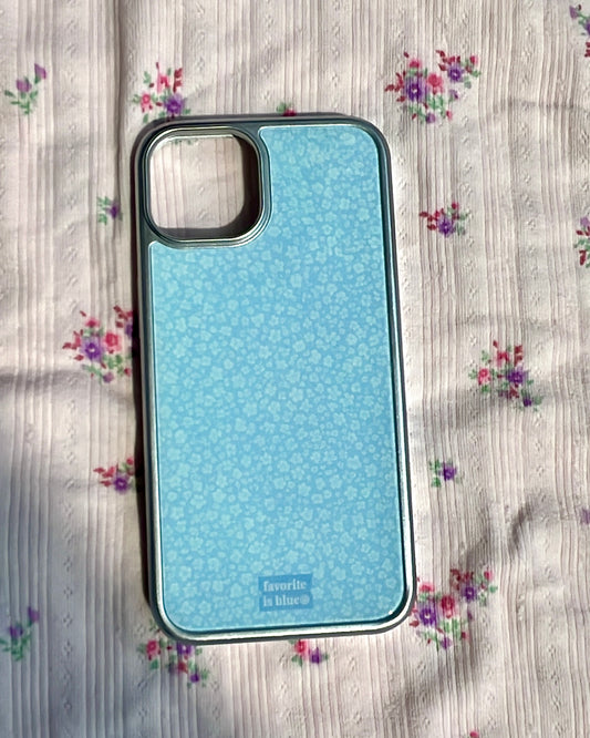 iphone case - blue floral pattern